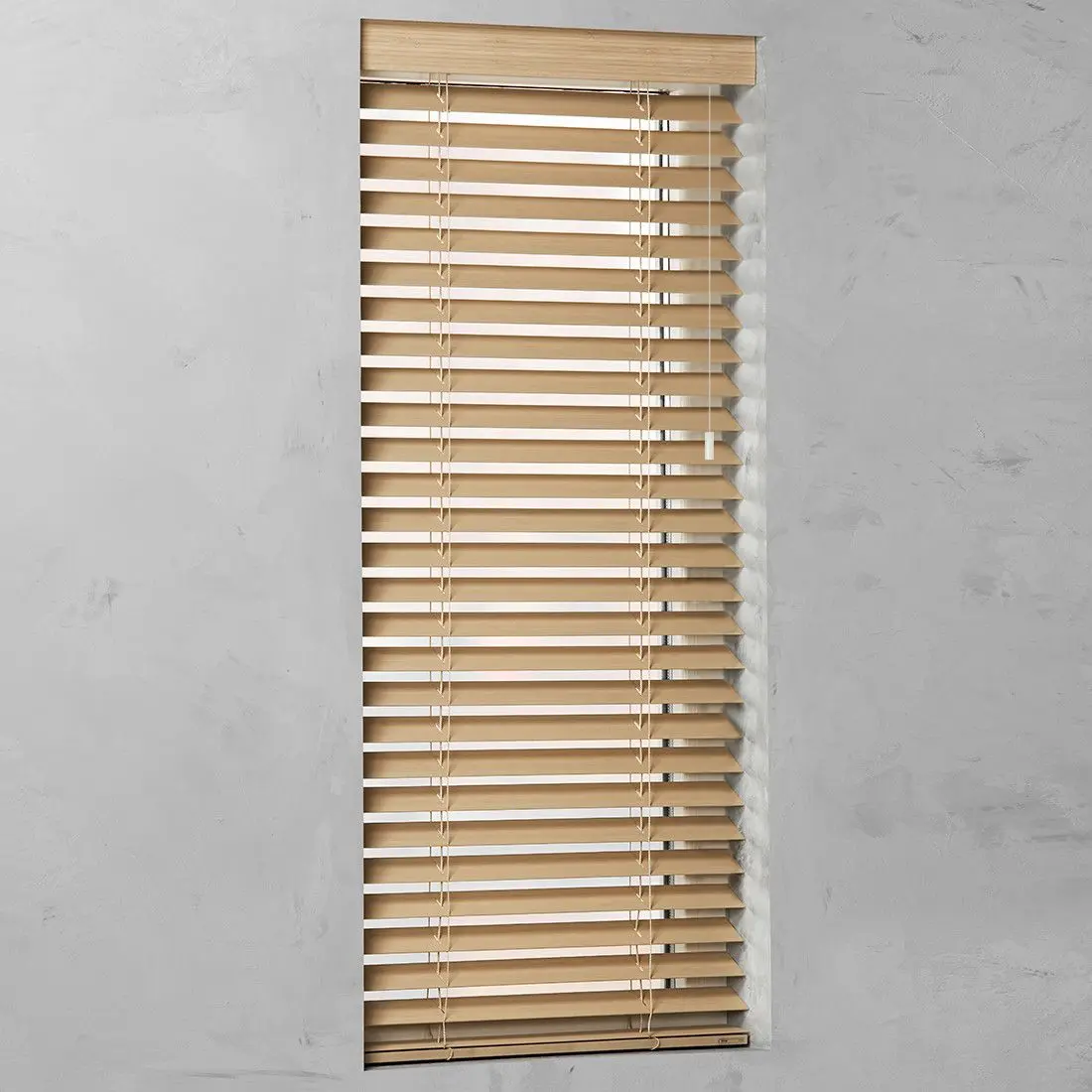Elektrische Houten jaloezie op maat 50 mm Bamboe