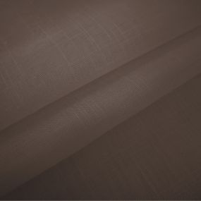 vouwgordijn op maat transparant linen stofdetail chocoladebruin